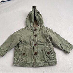 Baby Gap army green hooded lightweight jacket